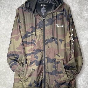 Primitive Army Camo Hooded Windbreaker Full Zip Jacket Men's Size Medium
